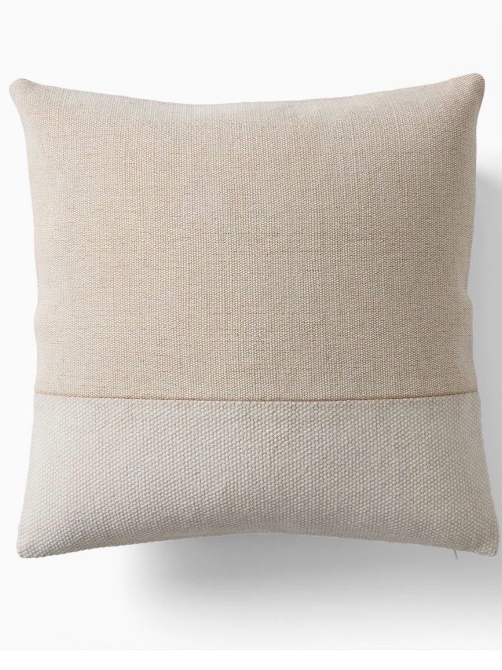 West Elm Two-Tone Beige and Cream Woven Accent Pillow